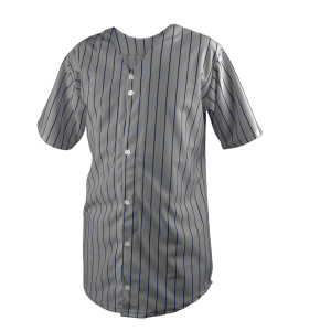 YOUTH BASEBALL JERSEY - SILVER / NAVY BLUE, M
