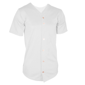 ADULT  BASEBALL JERSEY - White, M