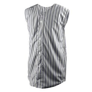 YOUTH BASEBALL JERSEY - SILVER / NAVY BLUE, M