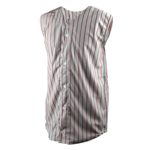 YOUTH BASEBALL JERSEY - Silver / Red, M