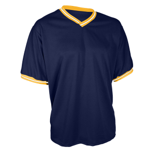 YOUTH V-NECK BASEBALL JERSEY - Navy Blue, M