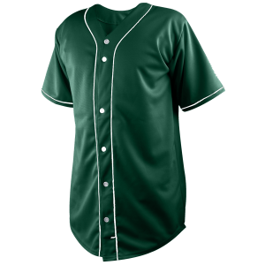 ADULT  BASEBALL JERSEY - Dark Green / White, M