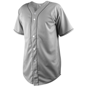 ADULT  BASEBALL JERSEY - Silver / Black, M