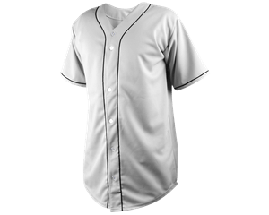 ADULT  BASEBALL JERSEY - White / Black, M