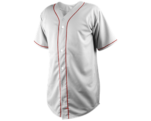 ADULT  BASEBALL JERSEY - White / Red, M