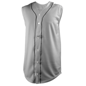 ADULT  BASEBALL JERSEY - Silver / Black, M