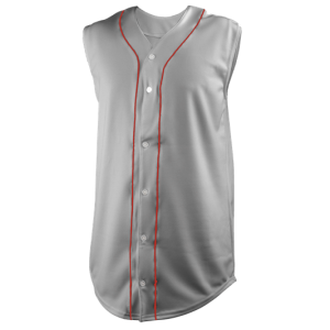 ADULT  BASEBALL JERSEY - Silver / Red, M