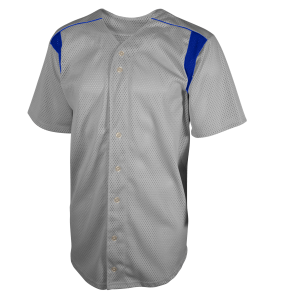YOUTH  BASEBALL JERSEY - Silver / Royal, M