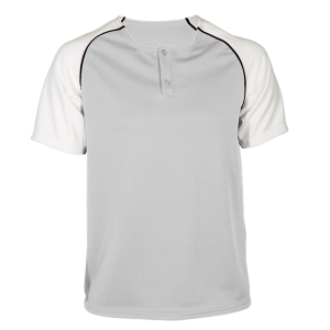 ADULT  BASEBALL JERSEY - Silver, M
