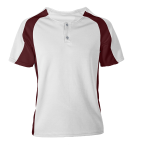 YOUTH  BASEBALL JERSEY - White / Maroon, M