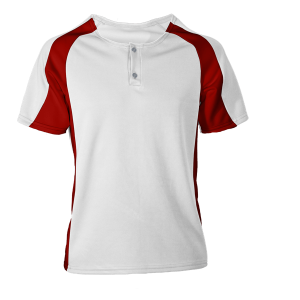 YOUTH  BASEBALL JERSEY - White / Red, M