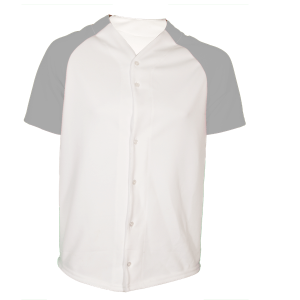 ADULT  BASEBALL JERSEY - Silver, M
