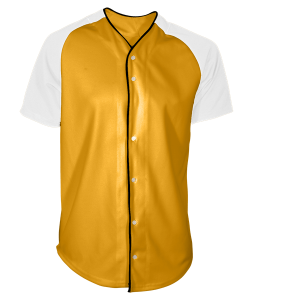 ADULT  BASEBALL JERSEY - Gold, M