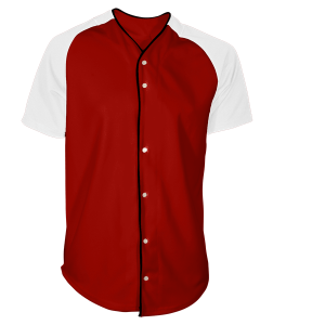 ADULT  BASEBALL JERSEY - Red, M