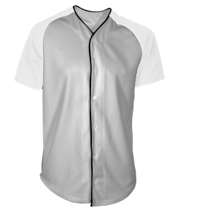 ADULT  BASEBALL JERSEY - Silver, M