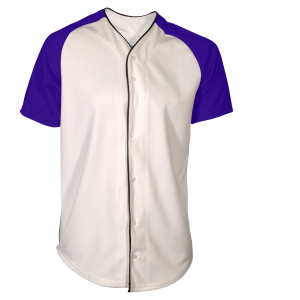 ADULT  BASEBALL JERSEY - White / Purple, M