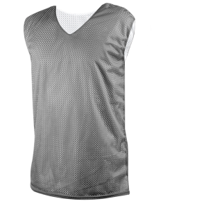 Youth Basketball V-neck Reversible Jersey - Silver, M