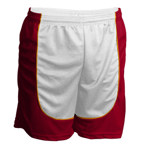 7"  ADULT  ATHLETIC SHORTS - White / Cardinal, M