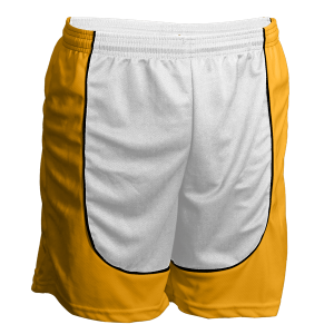 7"  ADULT  ATHLETIC SHORTS - White / Gold, M