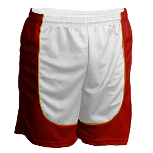 7"  ADULT  ATHLETIC SHORTS - White / Red, M