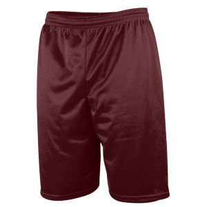 9"  ADULT  LINED MICRO MESH ATHLETIC SHORTS - Maroon, M