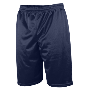 9"  ADULT  LINED MICRO MESH ATHLETIC SHORTS - Navy Blue, M