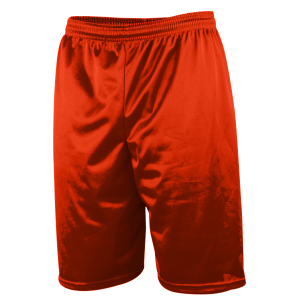 9"  ADULT  LINED MICRO MESH ATHLETIC SHORTS - Orange, M