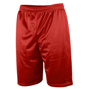 9"  ADULT  LINED MICRO MESH ATHLETIC SHORTS - Red, M