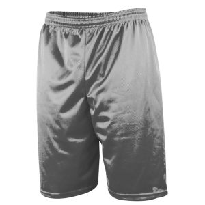 9"  ADULT  LINED MICRO MESH ATHLETIC SHORTS - Silver, M