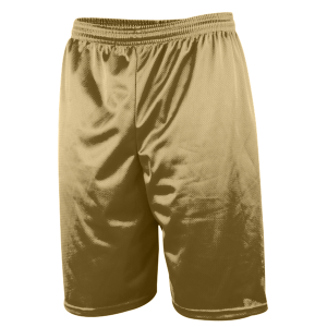 9"  ADULT  LINED MICRO MESH ATHLETIC SHORTS - Vegas Gold, M
