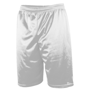 9"  ADULT  LINED MICRO MESH ATHLETIC SHORTS - White, M