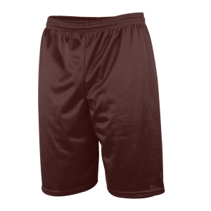 9"  ADULT  2 PLY MICRO MESH ATHLETIC SHORTS - Brown, M