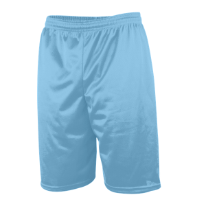 9"  ADULT  2 PLY MICRO MESH ATHLETIC SHORTS - Columbian Blue, M