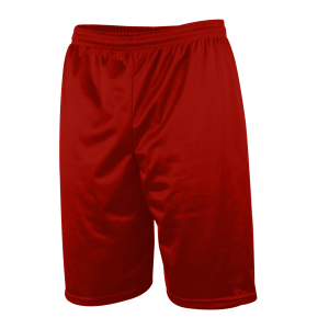 9"  ADULT  2 PLY MICRO MESH ATHLETIC SHORTS - Red, M