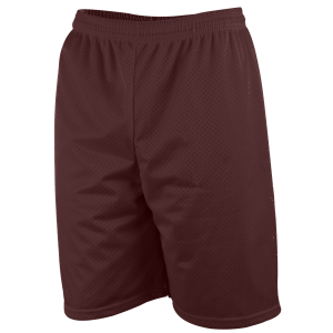 9"  ADULT  LINED TRICOT MESH ATHLETIC SHORTS - Brown, M