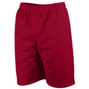 9"  ADULT  LINED TRICOT MESH ATHLETIC SHORTS - Cardinal, M