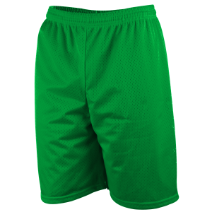 9"  ADULT  LINED TRICOT MESH ATHLETIC SHORTS - Kelly Green, M