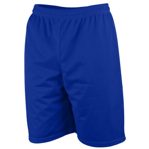 9"  ADULT  LINED TRICOT MESH ATHLETIC SHORTS - Royal Blue, M