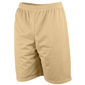 9"  ADULT  LINED TRICOT MESH ATHLETIC SHORTS - Vegas Gold, M