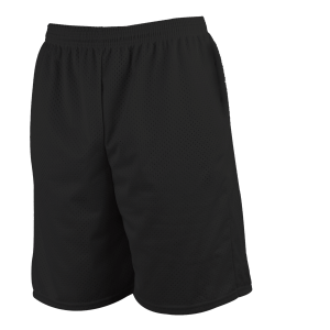 7"  ADULT  2 PLY ATHLETIC SHORTS WITH POCKETS - Black, M