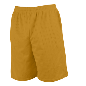 7"  ADULT  2 PLY ATHLETIC SHORTS WITH POCKETS - Gold, M