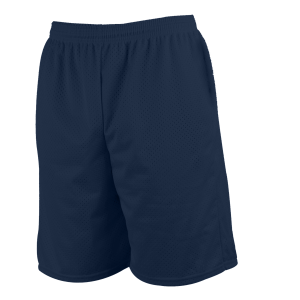 7"  ADULT  2 PLY ATHLETIC SHORTS WITH POCKETS - Navy Blue, M