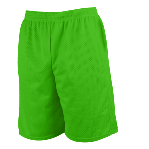 7"  ADULT  2 PLY ATHLETIC SHORTS WITH POCKETS - Neon Green, M