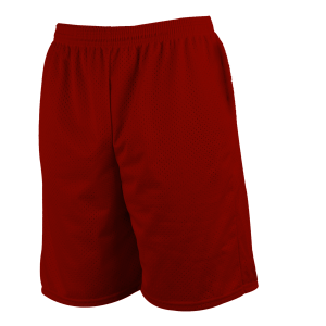 7"  ADULT  2 PLY ATHLETIC SHORTS WITH POCKETS - Red, M