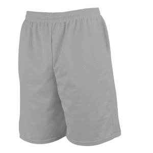 7"  ADULT  2 PLY ATHLETIC SHORTS WITH POCKETS - Silver, M