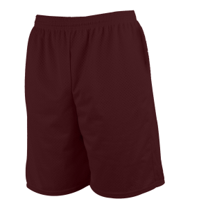 7"  ADULT  2 PLY ATHLETIC SHORTS WITH POCKETS - Maroon, M