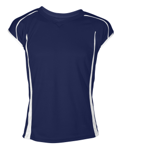 GIRL'S VOLLEYBALL JERSEY - Navy Blue, M