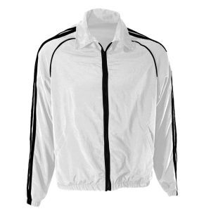 ADULT  WARM UP JACKET - White, M