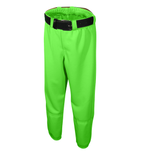 YOUTH FAKE FLY BASEBALL PANTS - Neon Green, M
