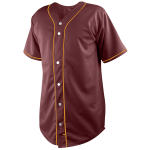 ADULT  BASEBALL JERSEY - Maroon / Gold, M